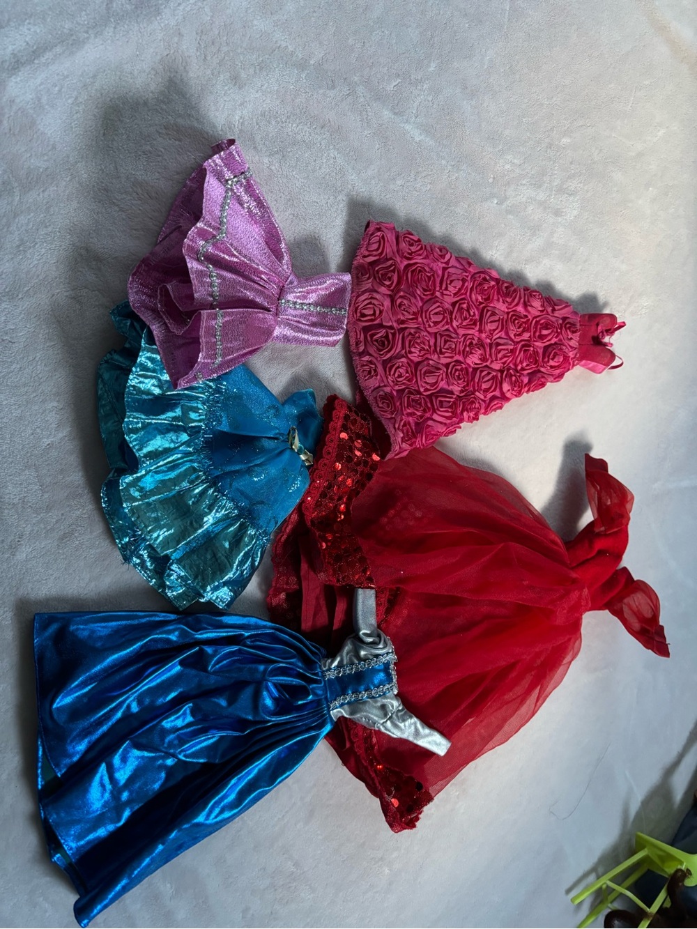 Barbie Assorted Bright Dress-Up Skirts and Party Hats - Pink, Red, Teal, Blue